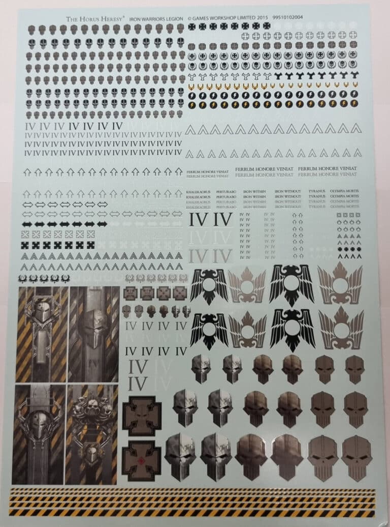 Iron Warriors Legion Transfer Sheet