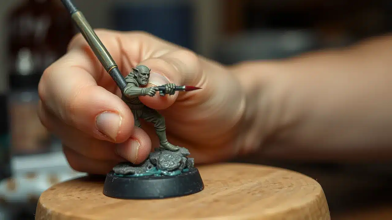 Citadel paint workflow on a Warhammer miniature