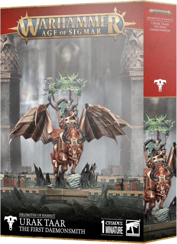 Warhammer - Age of Sigmar - Helsmiths Of Hashut: Urak Taar The First Daemonsmith/on Infernal Taurus.