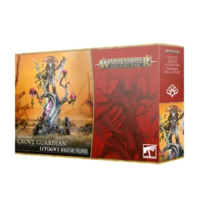 Front of a Warhammer Age of Sigmar box: Grove Guardian Citadel miniature by Sylvaneth, featuring a twisted tree figure on the cover
