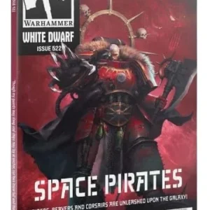 Cover of Warhammer White Dwarf issue 522 with a red background, featuring a space-pirate armored figure and the bold title Space Pirates.